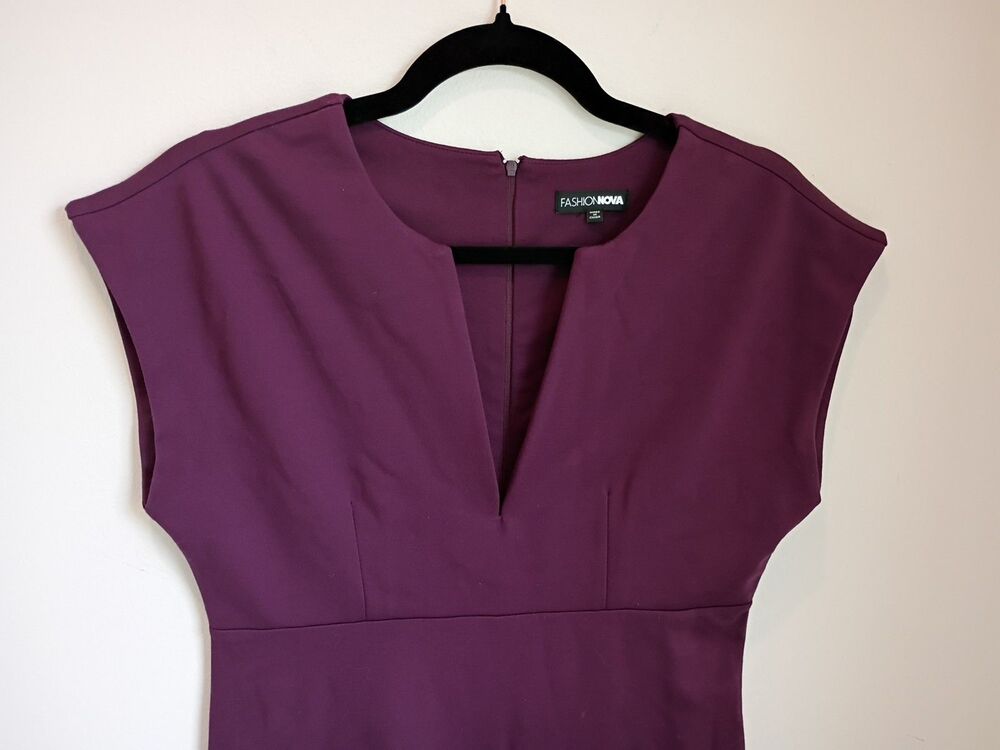 Fashion Nova CEO Moves Large Body Sculpting Midi Sheath Dress - Eggplant Purple